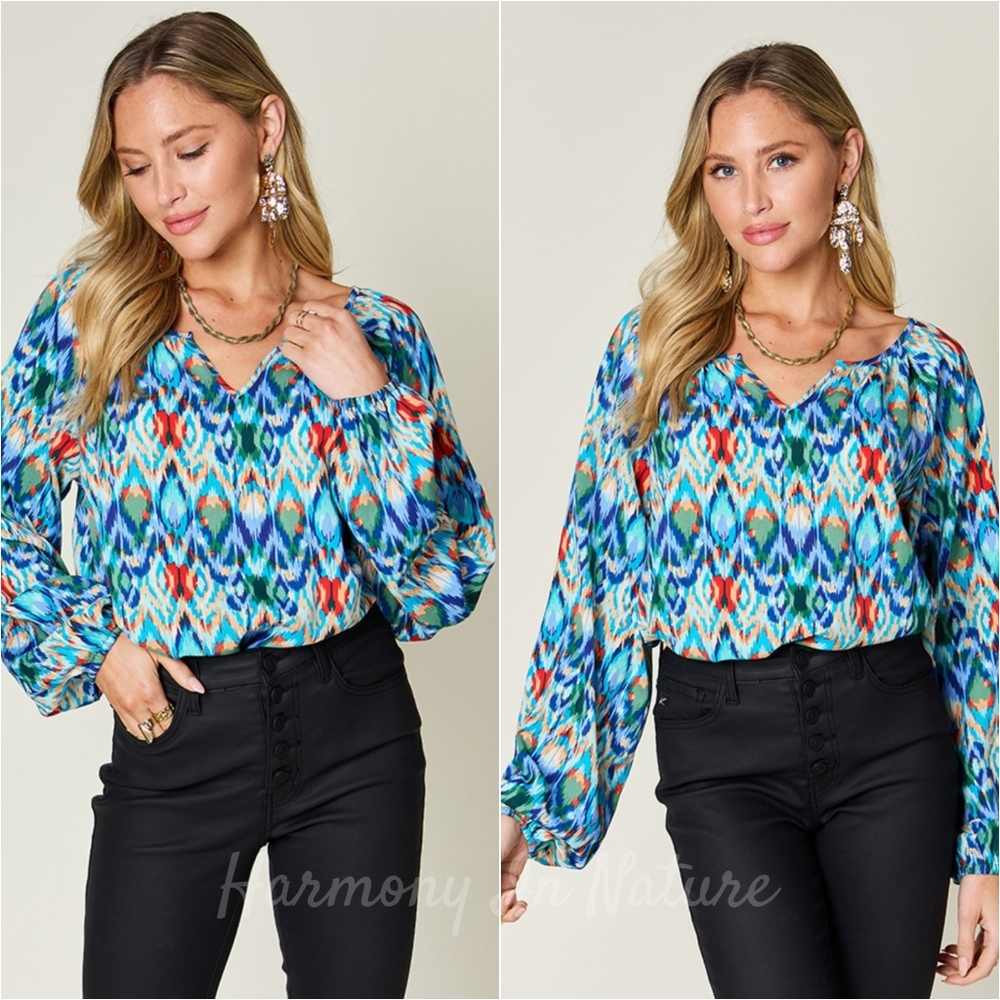 Emerson Painted Perfection Blouse - Blue